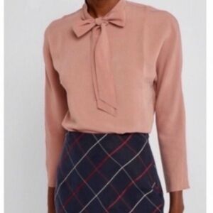 Club Monaco tie neck top blouse pink terracotta Size small S